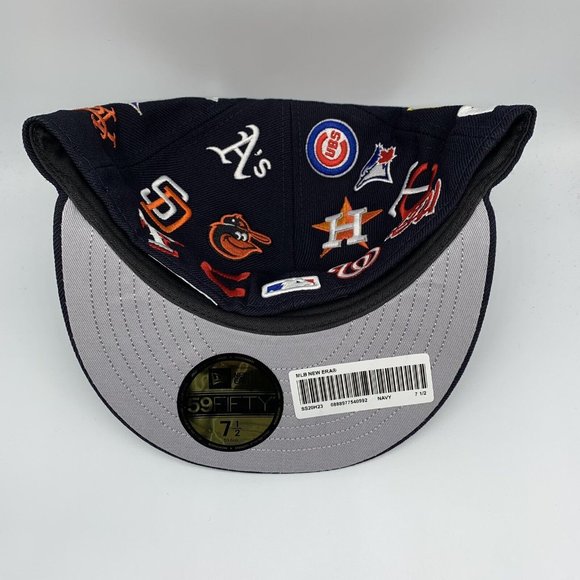 MLB x Supreme Box Logo 7 1/2 59Fifty New Era Hat Fitted Cap - Picture 4 of 5